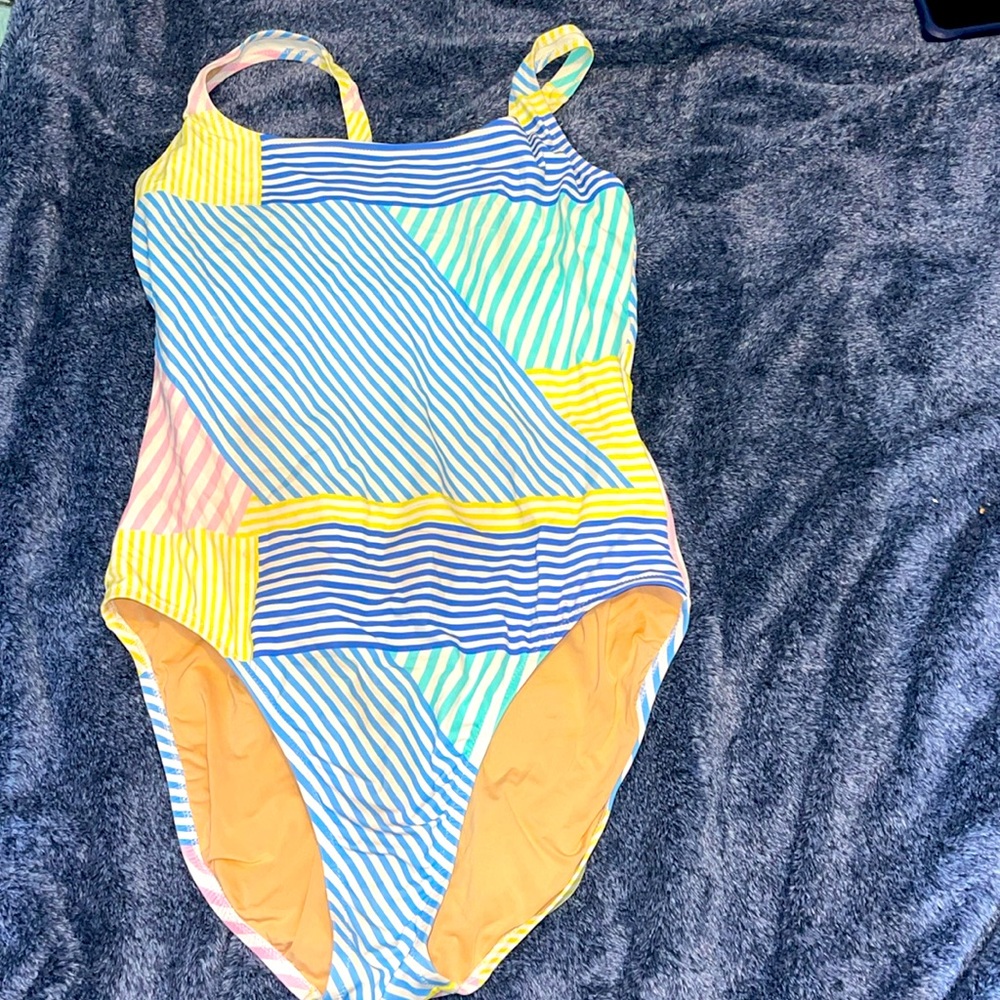 Jcrew sail stripes one piece swimsuit size 14